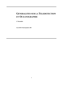 Generalites sur la teledetection en oceanographie