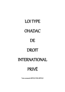 Avant-projet de loi modèle OHADAC relative au droit international privé