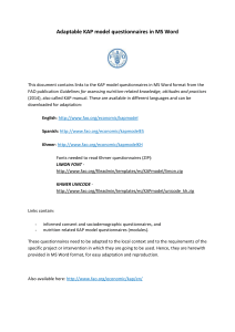 Food and Agriculture Organisation (FAO) - 2014 - Adaptable KAP model questionnaires in MS Word