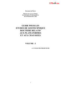 Guide pour les études de géotechnique routière rélatif aux plate-formes et aux chaussées