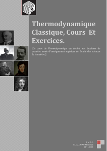 Thermodynamique Classique Cours Et Exerc