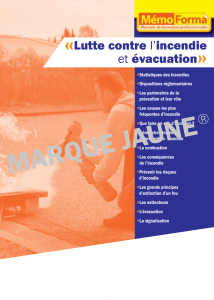 Lutte contre l'incendie et &eacute;vacuation : Manuel de formation