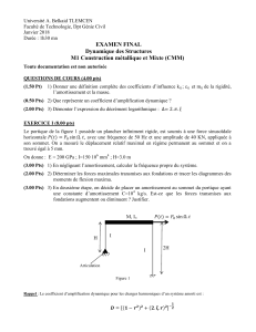 examen corrigé Dynamique des Structures M1