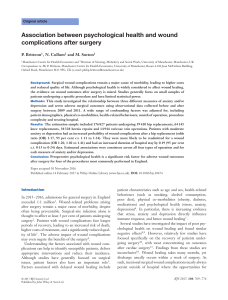 Association between psychological health and wound complications after surgery - British Journal of Surgery - 2017