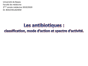 Les antibiotiques.cours 3ème année médecine2018.2019
