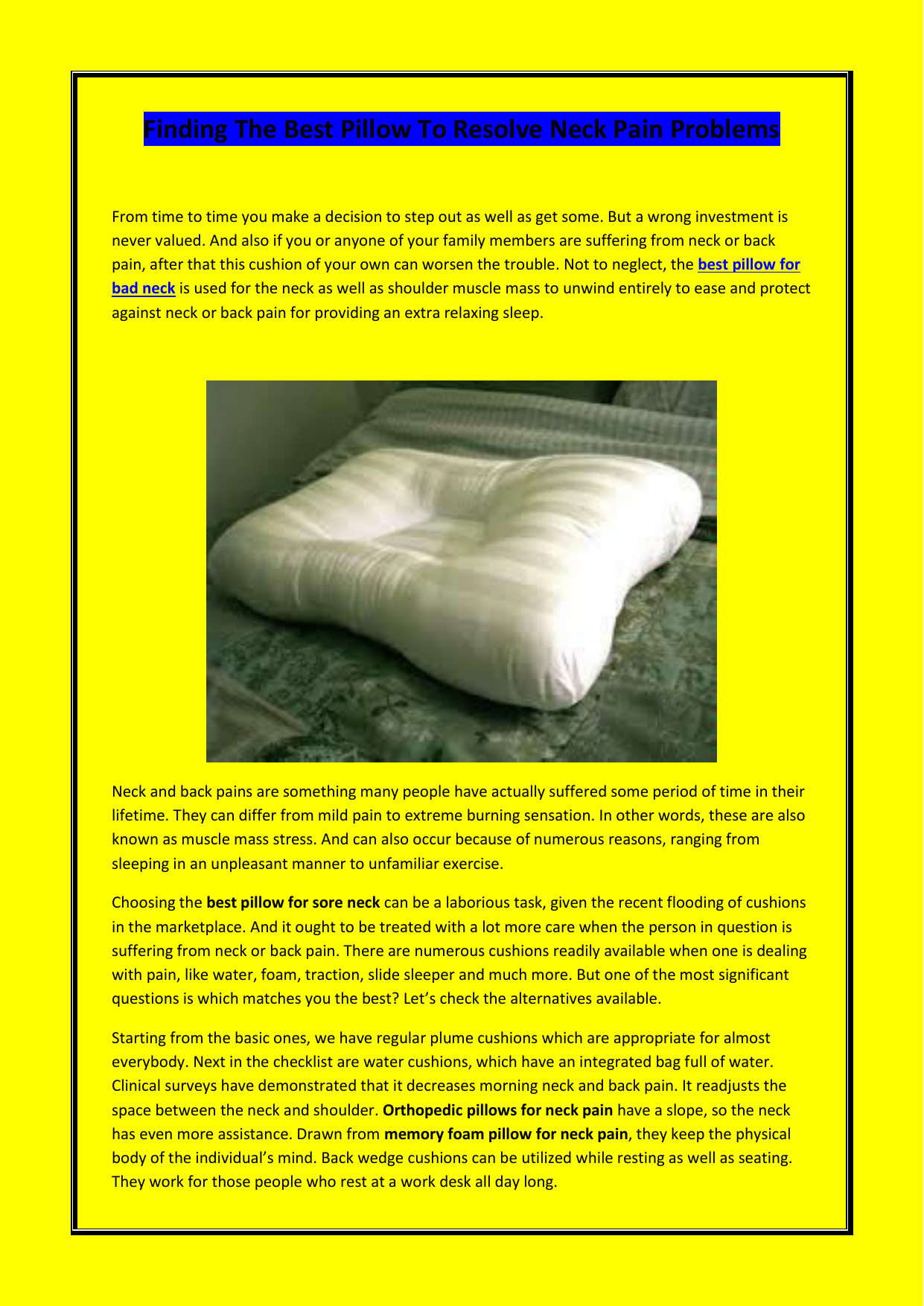 best pillow for herniated neck