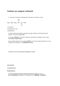 Nomenclature des composés carbonylés : exercices de chimie organique