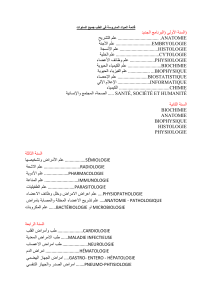 قائمة المواد المدروسة في الطب جميع السنوات