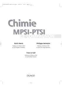 Chimie Le compagnon MPSI-PTSI
