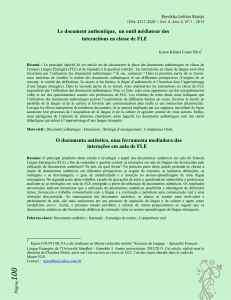 Documents authentiques et interactions en classe de FLE