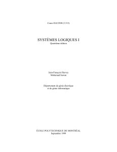 Syst&egrave;mes Logiques I - Cours ELE2300