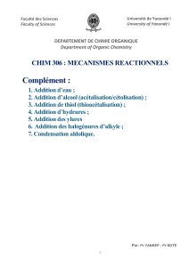 CHIM 306 COMPLEMENTS NOTES DE COURS