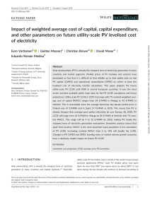 Impact of weighted average cost of capital, capital expenditure, and other parameters on future utility‐scale PV levelised cost of electricity