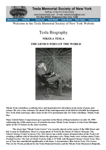 Tesla's Biography