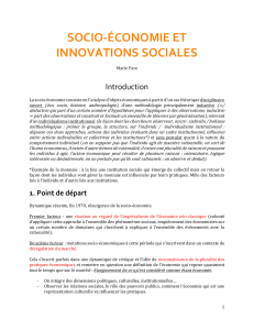 Socio-économie et innovations sociales