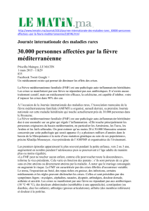 L'association marocaine de la fièvre méditerranéenne à l'honneur en 2015/ Archives
