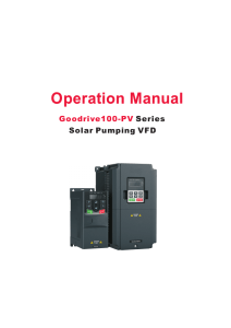 GD100-PV Series Solar Pumping VFD Manual