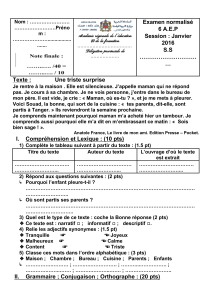 نموذ امتحان محلي في الفرنسية 6 ابتدائي docx