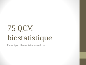 75 QCM biostatistique