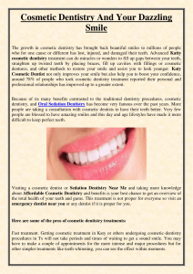 Cosmetic Dentistry And Your Dazzling Smile