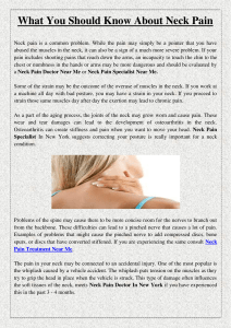 What You Should Know About Neck Pain