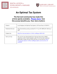 An Optimal Tax System