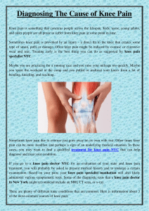 Diagnosing The Cause of Knee Pain