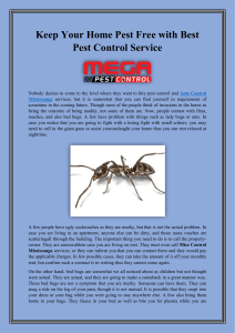 Keep Your Home Pest Free with Best Pest Control Service