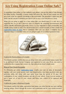Are Using Registration Loan Online Safe