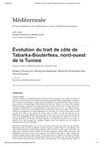 Évolution du trait de côte de Tabarka-Bouterfess, nord-ouest de la Tunisie