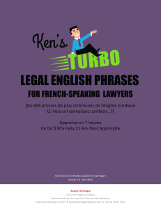 Kens Turbo Legal English Phrases for French-Speaking Lawyers