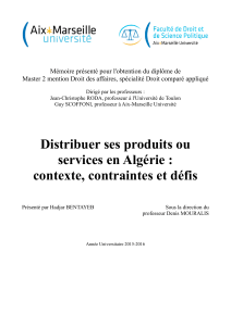 Mémoire Distribuer ses produits ou ses services en Algérie 