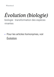 Évolution (biologie) — Wikipédia