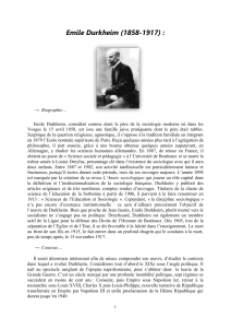 Durkheim - Biographie