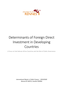 Dterminants of FDI in developing countries