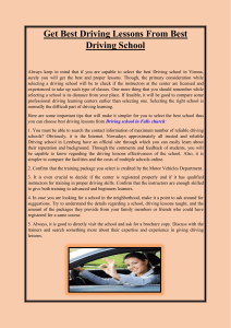 Get Best Driving Lessons From Best Driving School