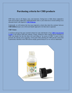Purchasing criteria for CBD products