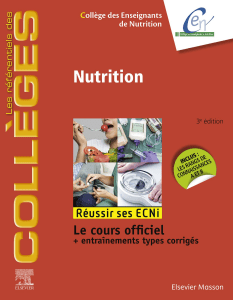 College Des Enseignants de Nutrition et al. - Nutrition  Réussir Les Ecni-Elsevier Masson (2019)