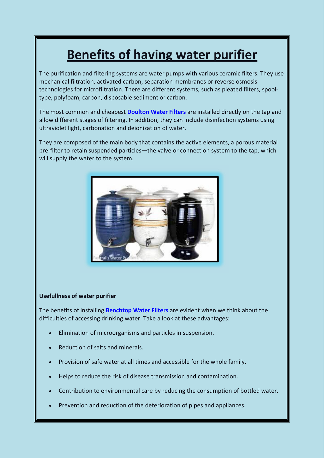 Reverse Osmosis Filtration System