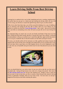 Learn Driving Skills From Best Driving School