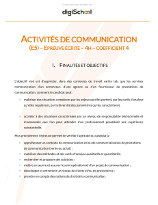 BTS Communication - Activités de communication Chapitre 1 - Conseils pour réussir E5