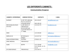 LES DIFF2RENTS CABINETS