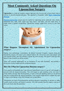 Most Commonly Asked Questions On Liposuction Surgery