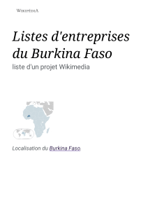 Listes d'entreprises du Burkina Faso — Wikipédia