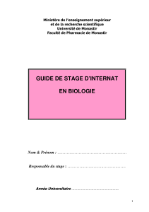 Annexe 87 Guide du stage en biologie