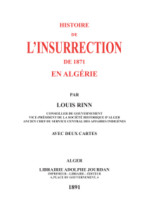 1891 - L'insurrection de 1871 - Mémoires d'Alger