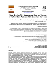 Raissouni et al Water Erosion Risk Mapping and Materials Transfer in the Smir Dam Watershed (Northwestern Morocco)