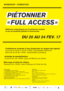 Workshop Piétonnier Full Access-Programme détaillé