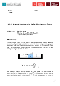 LAB 1 Dynamic Equations of a Spring-Mass-Damper System