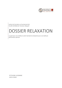 Dossier Relaxation - Le sport pour une meilleure santé mentale & la relaxation pour une meilleure performance sportive